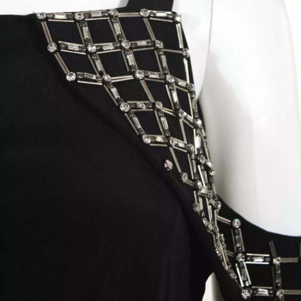 NWT gorgeous pure silk Swarovski crystal dress - Picture 2 of 8